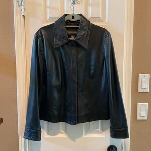 Banana Republic Vintage Women's Butter Black Leather Jacket Pre-Owned